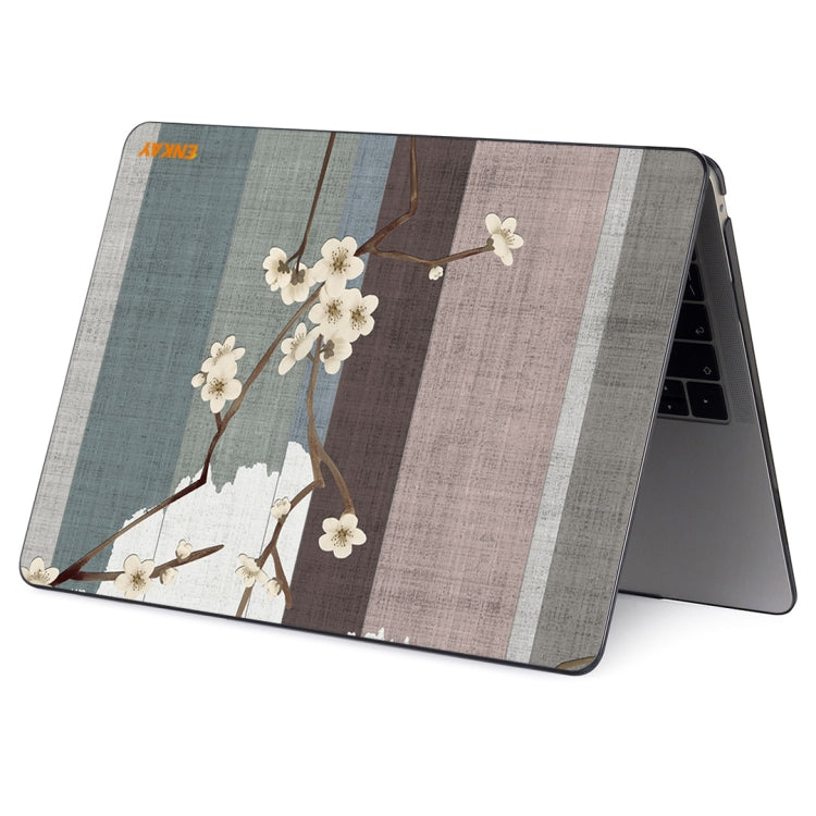 ENKAY Vintage Pattern Series Laotop Protective Crystal Case For MacBook Pro 15.4 inch A1707 / A1990(Plum Blossom) - MacBook Pro Cases by ENKAY | Online Shopping UK | buy2fix