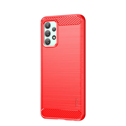 For Samsung Galaxy A23 / M23 / F23 MOFI Gentleness Series Brushed Texture Carbon Fiber Soft TPU Case(Red) - Galaxy Phone Cases by MOFI | Online Shopping UK | buy2fix