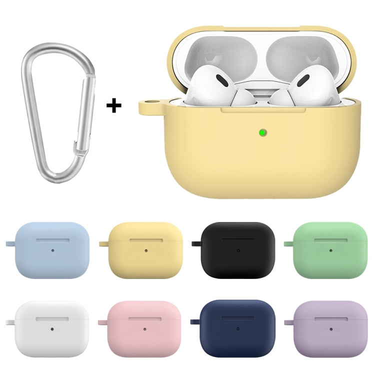 For Apple AirPods Pro 2 2022 ENKAY Thickened Silicone Protective Case with Keychain(White) - For AirPods Pro 2 by ENKAY | Online Shopping UK | buy2fix