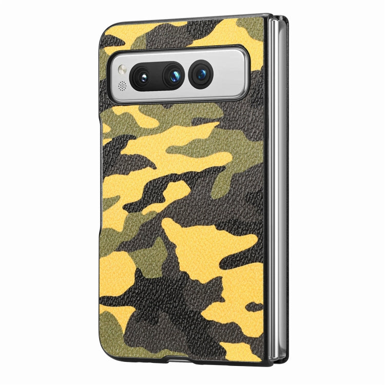 For Google Pixel Fold Camouflage Leather Back Cover Phone Case(Yellow) - Google Cases by buy2fix | Online Shopping UK | buy2fix