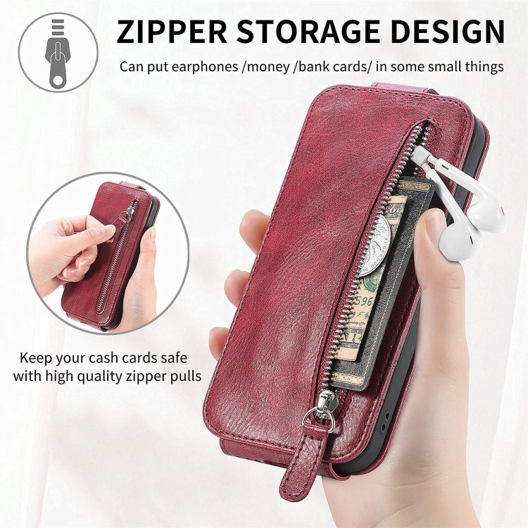 For Xiaomi 14 Ultra Zipper Wallet Vertical Flip Leather Phone Case(Red) - 14 Ultra Cases by buy2fix | Online Shopping UK | buy2fix