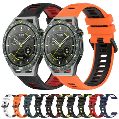 For Huawei Watch Buds 22mm Sports Two-Color Silicone Watch Band(Black+Red) - Watch Bands by buy2fix | Online Shopping UK | buy2fix