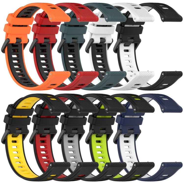 For Honor Watch GS Pro 22mm Sports Two-Color Silicone Watch Band(White+Black) - Watch Bands by buy2fix | Online Shopping UK | buy2fix