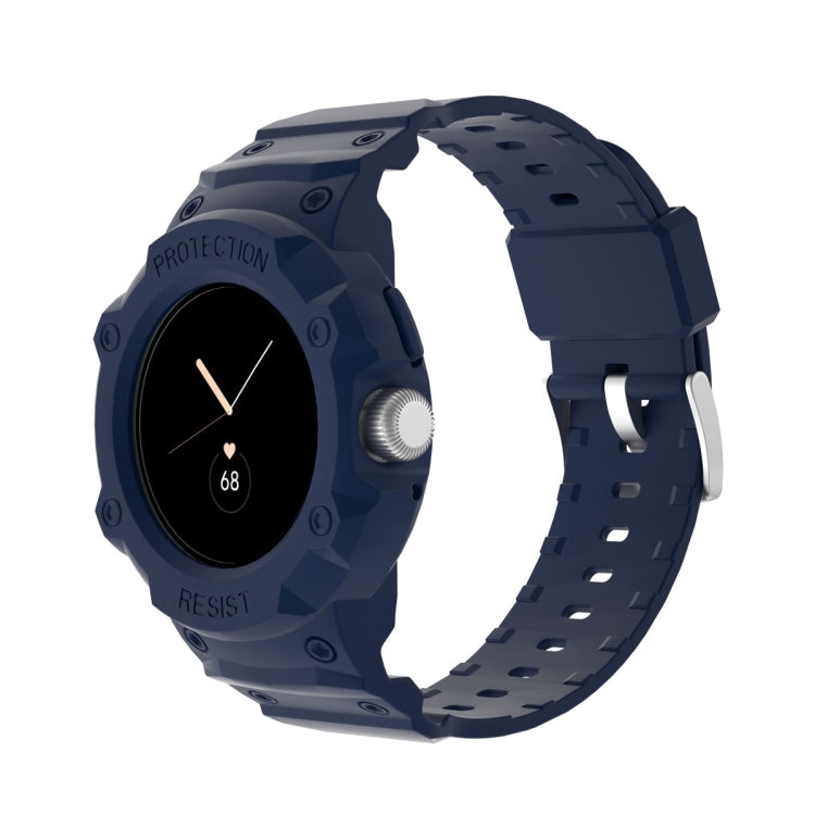 For Google Pixel Watch JUNSUNMAY Integrated TPU Adjustable Elastic Watch Band(Dark Blue) - Watch Bands by JUNSUNMAY | Online Shopping UK | buy2fix