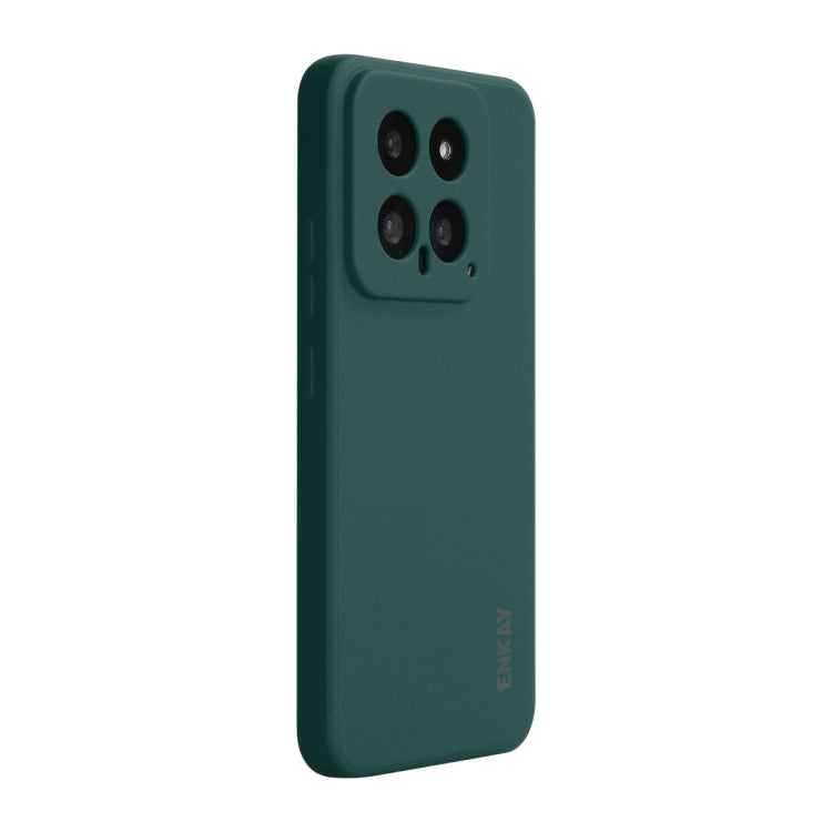 For Xiaomi 14 ENKAY Hat-Prince Liquid Silicone Shockproof Soft Phone Case(Dark Green) - 14 Cases by ENKAY | Online Shopping UK | buy2fix