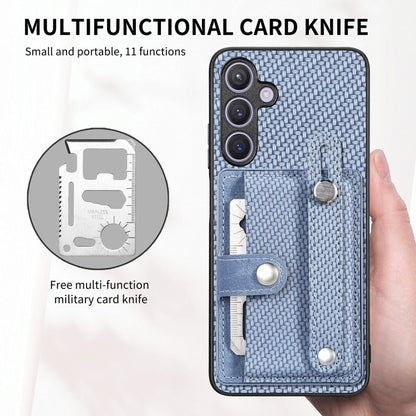 For Samsung Galaxy S25+ 5G Wristband Kickstand Wallet Back Phone Case with Tool Knife(Khaki) - Galaxy S25+ 5G Cases by buy2fix | Online Shopping UK | buy2fix