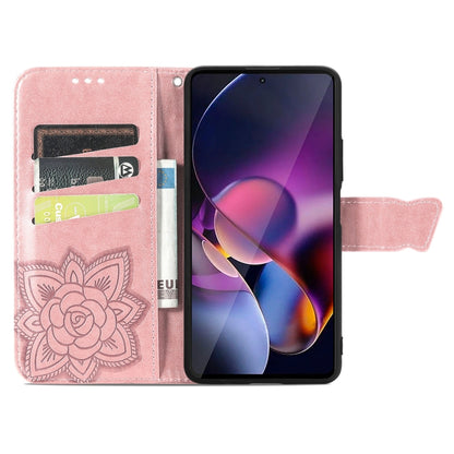 For Motorola Moto G Stylus 5G 2024 Butterfly Love Flower Embossed Leather Phone Case(Rose Pink) - Motorola Cases by buy2fix | Online Shopping UK | buy2fix