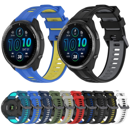 For Garmin Fenix 6 Sports Two-Color Silicone Watch Band(Black+Blue) - Watch Bands by buy2fix | Online Shopping UK | buy2fix