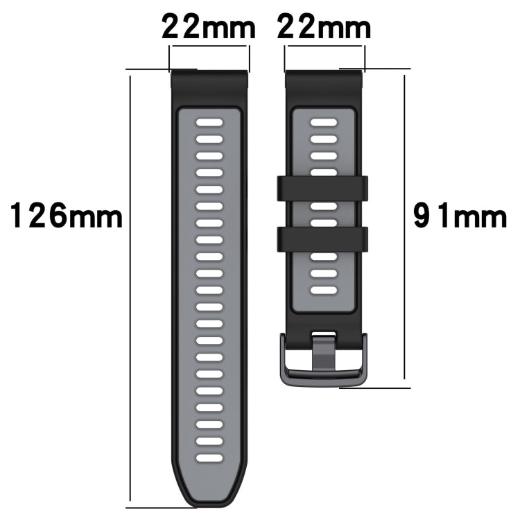 For Garmin Approach S60 Sports Two-Color Silicone Watch Band(Grey+Yellow) - Watch Bands by buy2fix | Online Shopping UK | buy2fix