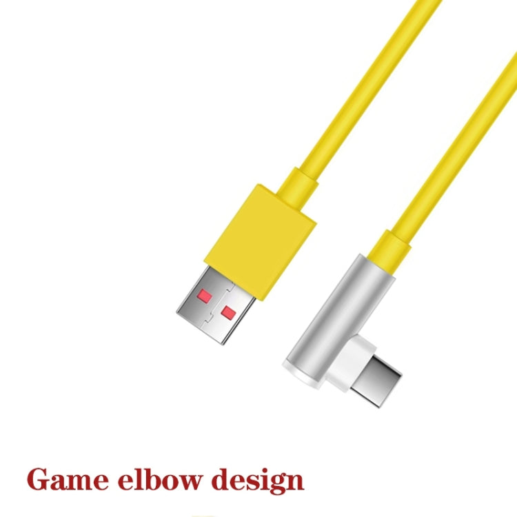 5pcs XJ-95 1m USB to Type-C Elbow Fast Charging Data Cable for Xiaomi and Other Phone(Yellow) - USB-C & Type-C Cable by buy2fix | Online Shopping UK | buy2fix