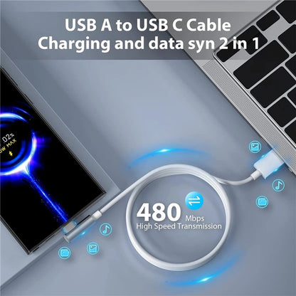 5pcs XJ-96 1m USB to Type-C Elbow Fast Charging Data Cable for OPPO and Other Phone(White) - USB-C & Type-C Cable by buy2fix | Online Shopping UK | buy2fix