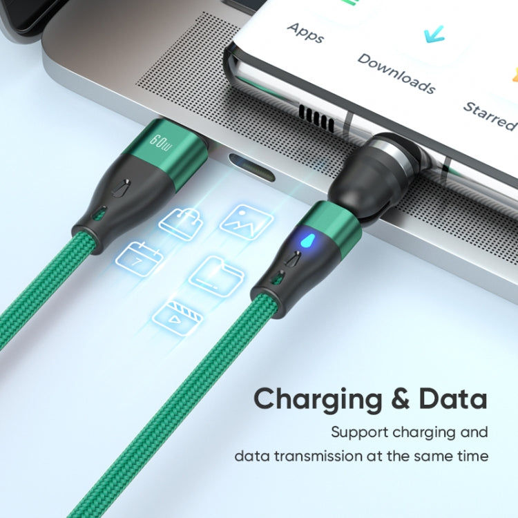 ENKAY PD60W Type-C to Type-C / 8 Pin Magnetic 540 Degrees Rotating Fast Charging Cable, Length:1m(Green) - Charging Cable & Head by ENKAY | Online Shopping UK | buy2fix