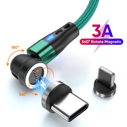 ENKAY 3A USB to Type-C / 8 Pin Magnetic 540 Degrees Rotating Fast Charging Cable, Length:1m(Green) - Charging Cable & Head by ENKAY | Online Shopping UK | buy2fix