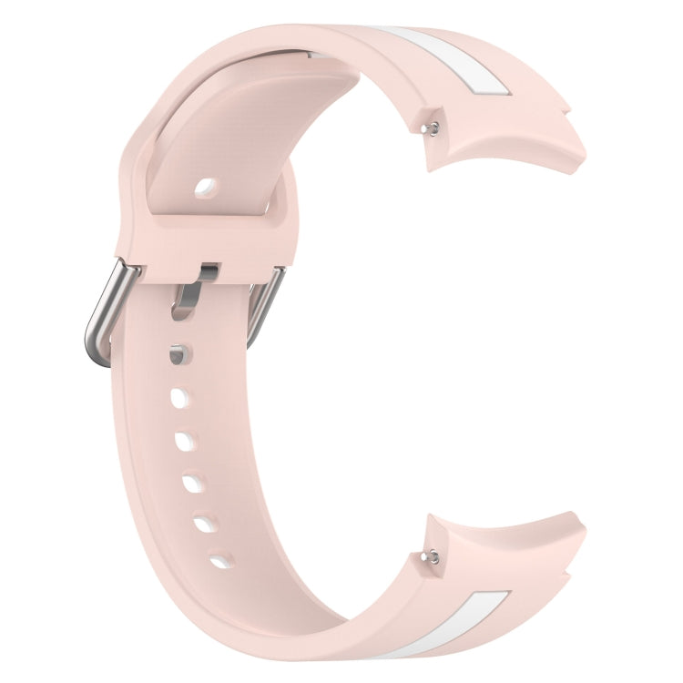 For Samsung Galaxy Watch 6 44mm Two-Color Silicone Watch Band(Pink+White) - Watch Bands by buy2fix | Online Shopping UK | buy2fix