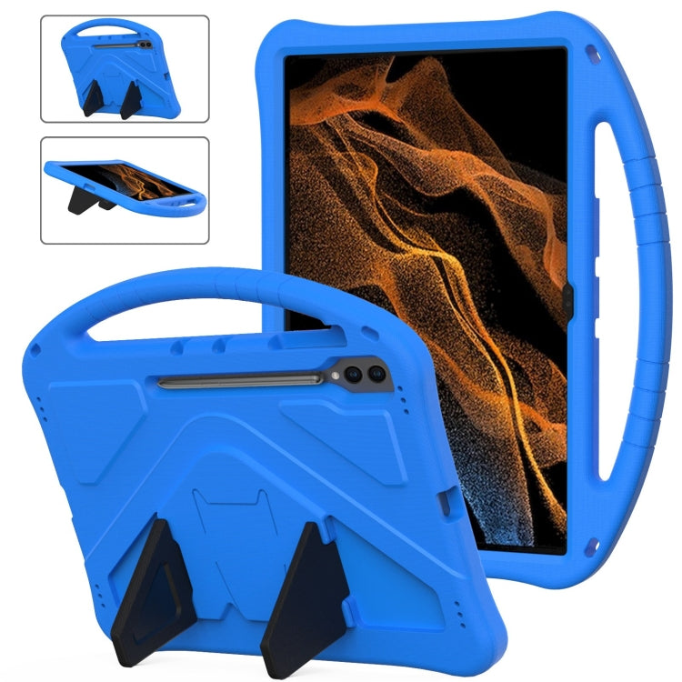 For Samsung Galaxy Tab S9 Ultra EVA Shockproof Tablet Case with Holder(Blue) - Galaxy Tab S9 Ultra Cases by buy2fix | Online Shopping UK | buy2fix