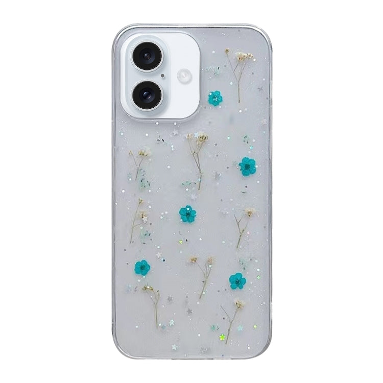 For iPhone 16 Plus Gypsophila Flowers Pattern TPU Protective Phone Case(Green) - iPhone 16 Plus Cases by buy2fix | Online Shopping UK | buy2fix