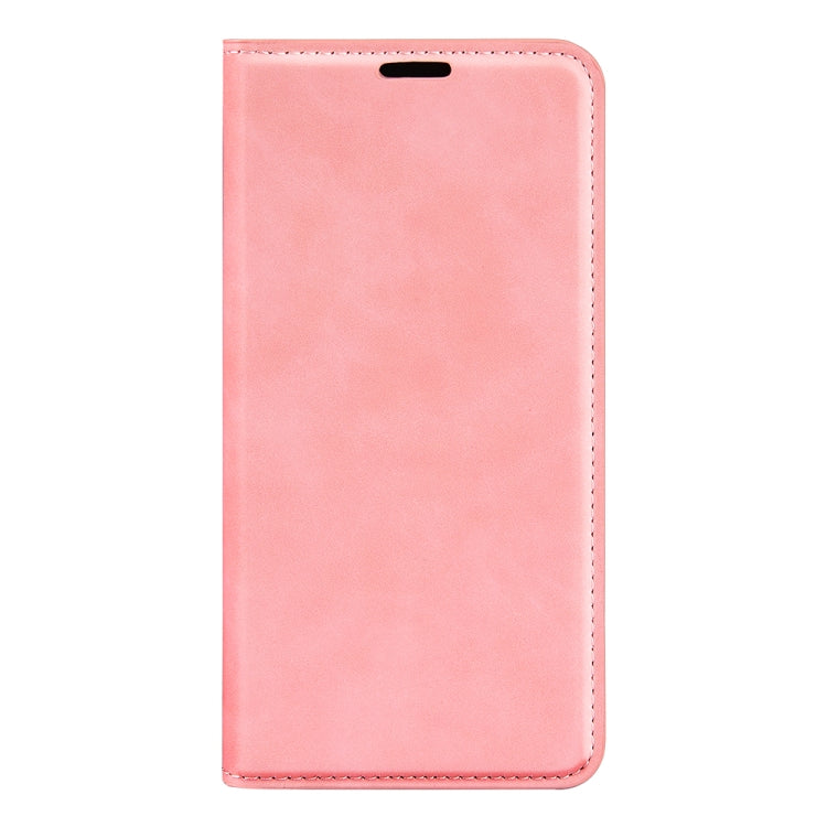 For Motorola Moto G 5G 2024 Retro-skin Magnetic Suction Leather Phone Case(Pink) - Motorola Cases by buy2fix | Online Shopping UK | buy2fix