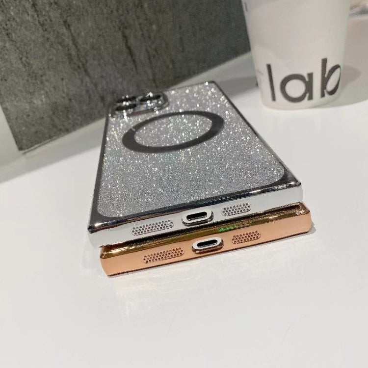 For iPhone 13 Square Gradient Magsafe Electroplating TPU Phone Case(Silver) - iPhone 13 Cases by buy2fix | Online Shopping UK | buy2fix