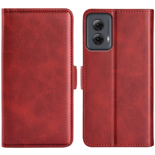 For Motorola Moto G Power 5G 2024 Dual-side Magnetic Buckle Horizontal Flip Leather Phone Case(Red) - Motorola Cases by buy2fix | Online Shopping UK | buy2fix