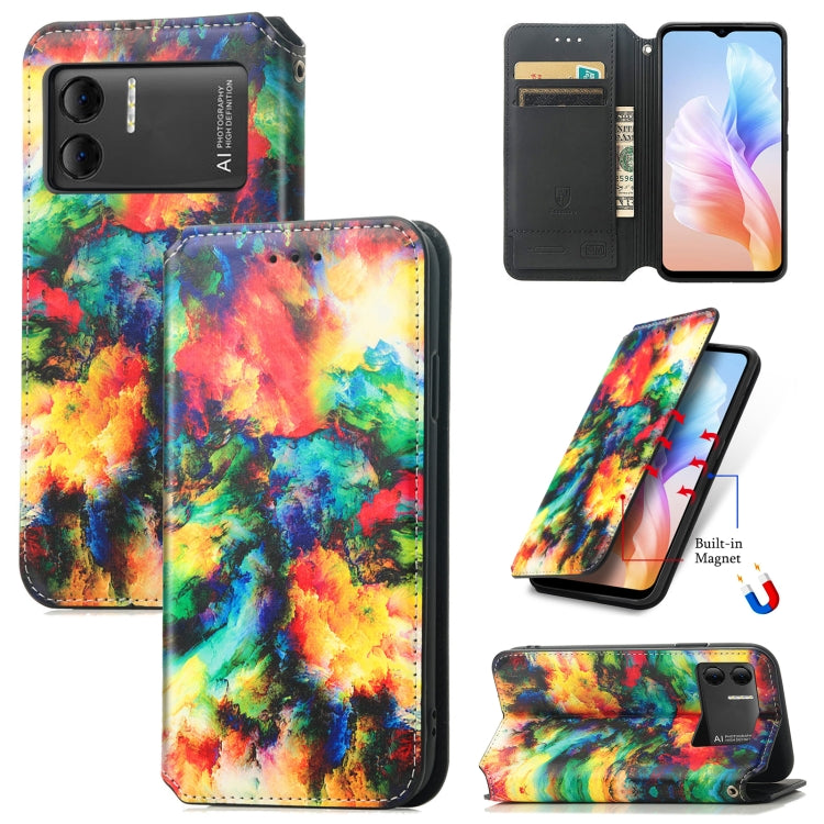 For DOOGEE X98 Pro / X98 CaseNeo Colorful Magnetic Leather Phone Case(Colorful  Cloud) - Doogee Cases by buy2fix | Online Shopping UK | buy2fix