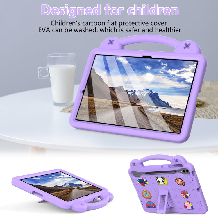 For Samsung Galaxy Tab S9 FE+ 12.4 X610N Handle Kickstand Children EVA Shockproof Tablet Case(Light Purple) - Galaxy Tab S9 FE+ by buy2fix | Online Shopping UK | buy2fix