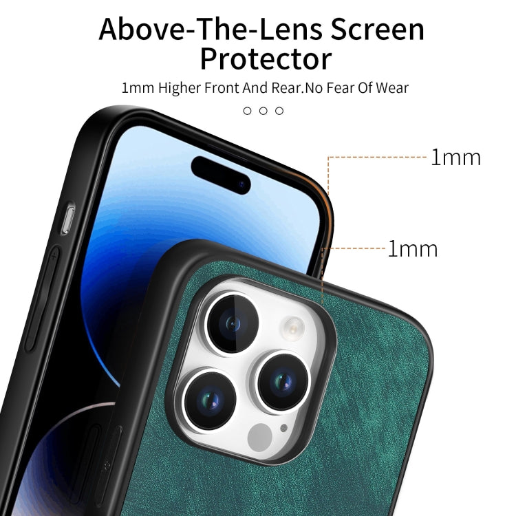 For iPhone 16 Pro Vintage Leather PC Back Cover Phone Case(Green) - iPhone 16 Pro Cases by buy2fix | Online Shopping UK | buy2fix