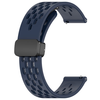 For Amazfit GTS 4 20mm Folding Magnetic Clasp Silicone Watch Band(Midnight Blue) - Watch Bands by buy2fix | Online Shopping UK | buy2fix
