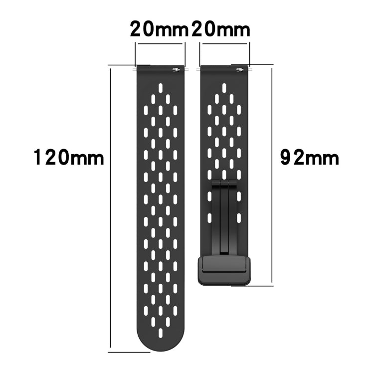 For Amazfit GTS 2 Mini 20mm Folding Magnetic Clasp Silicone Watch Band(Red) - Watch Bands by buy2fix | Online Shopping UK | buy2fix