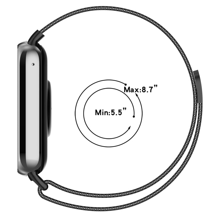 For Xiaomi Mi Band 8 Pro Milan Magnetic Steel Mesh Watch Band(Gray) - Watch Bands by buy2fix | Online Shopping UK | buy2fix