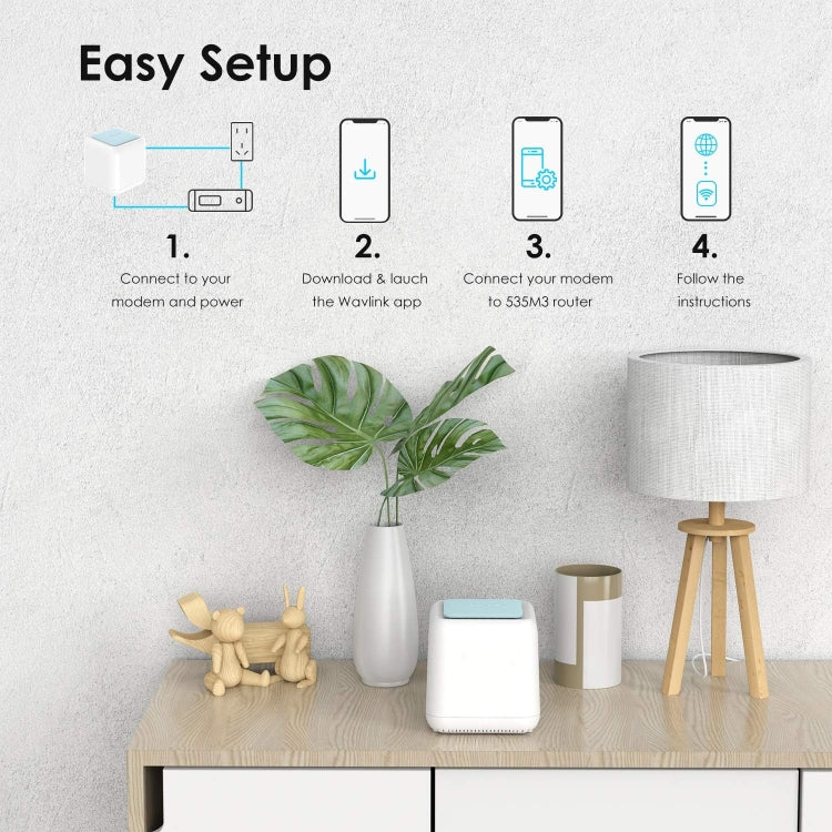 WAVLINK WN535M3 For Home Office 3pcs Mesh Wireless Router AC1200 Dual Band WiFi Signal Booster, Plug:AU Plug - Wireless Routers by WAVLINK | Online Shopping UK | buy2fix