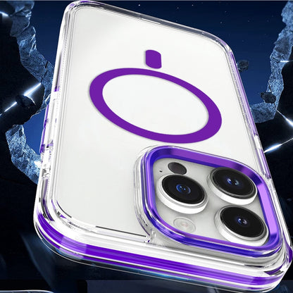 For iPhone 13 Pro Max Dual-color MagSafe TPU Hybrid Clear PC Shockproof Phone Case(Blue) - iPhone 13 Pro Max Cases by buy2fix | Online Shopping UK | buy2fix