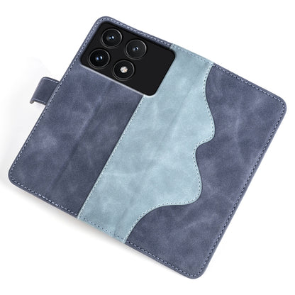 For Xiaomi Redmi K70 Stitching Horizontal Flip Leather Phone Case(Blue) - K70 Cases by buy2fix | Online Shopping UK | buy2fix