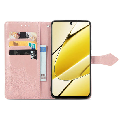 For Realme 11  5G Mandala Flower Embossed Leather Phone Case(Rose Gold) - Realme Cases by buy2fix | Online Shopping UK | buy2fix