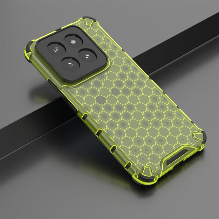 For Xiaomi 14 Pro Shockproof Honeycomb Phone Case(Green) - 14 Pro Cases by buy2fix | Online Shopping UK | buy2fix