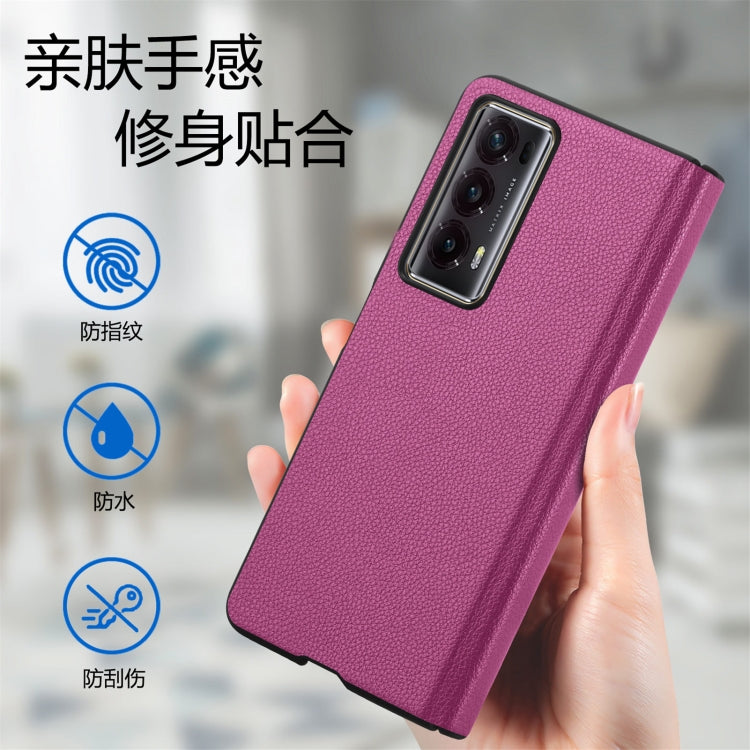 For Honor Magic V2 Litchi Magnetic Hinge Shockproof Phone Case(Rose) - Honor Cases by buy2fix | Online Shopping UK | buy2fix