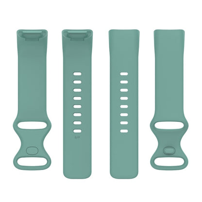 For Fitbit Charge 6 Solid Color Butterfly Buckle Silicone Watch Band, Size:S Size(Pine Green) - Watch Bands by buy2fix | Online Shopping UK | buy2fix