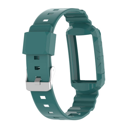 For Fitbit Charge 6 / 5 / 4 / 3 Armor Integrated TPU Watch Band(Pine Green) - Watch Bands by buy2fix | Online Shopping UK | buy2fix