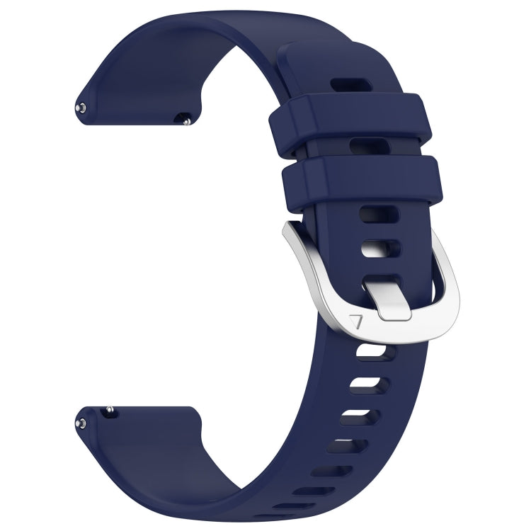 For Garmin Venu / Venu SQ Liquid Glossy Silver Buckle Silicone Watch Band(Dark Blue) - Watch Bands by buy2fix | Online Shopping UK | buy2fix