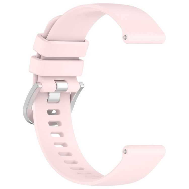 For Garmin Vivomove3 / Garminmove3 Liquid Glossy Silver Buckle Silicone Watch Band(Pink) - Watch Bands by buy2fix | Online Shopping UK | buy2fix