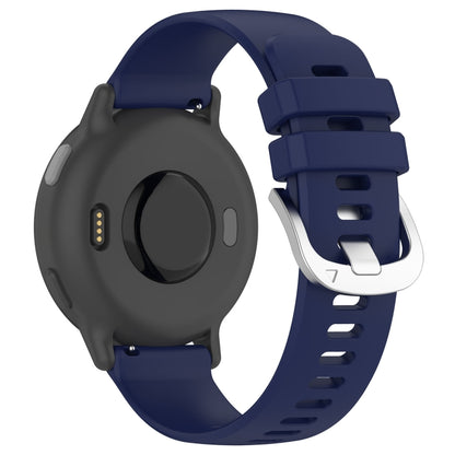 For Garmin Vivomove3 / Garminmove3 Liquid Glossy Silver Buckle Silicone Watch Band(Dark Blue) - Watch Bands by buy2fix | Online Shopping UK | buy2fix