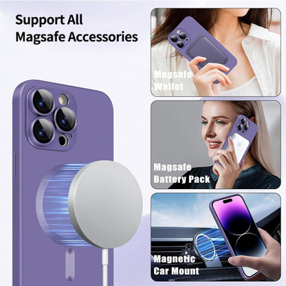 For iPhone 14 Pro ENKAY MagSafe Matte TPU Phone Case with Lens Film(Purple) - iPhone 14 Pro Cases by ENKAY | Online Shopping UK | buy2fix