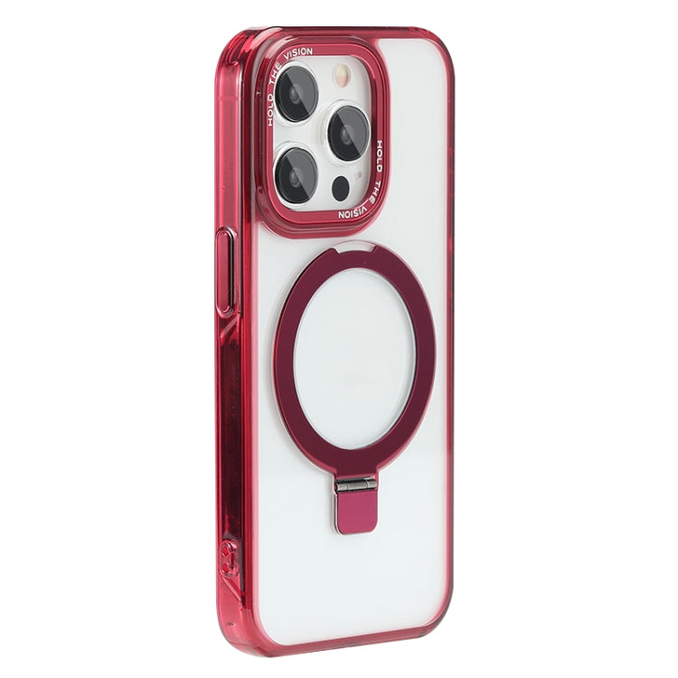 For iPhone 12 Pro Max Starlink Stand Clear Magsafe Phone Case(Red) - iPhone 12 Pro Max Cases by buy2fix | Online Shopping UK | buy2fix