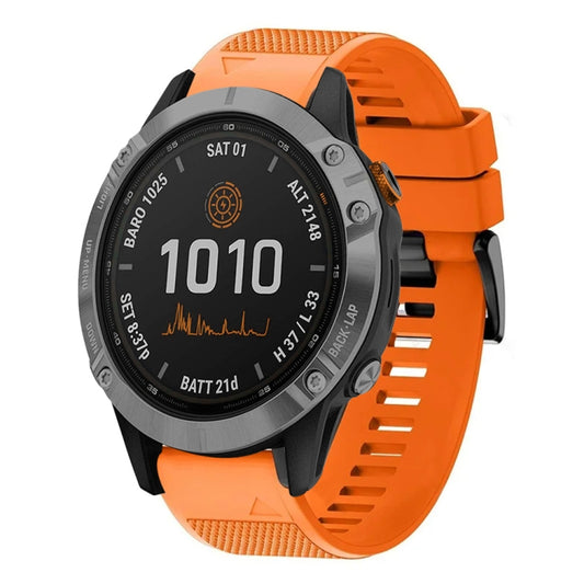 For Garmin Fenix 7 Solar 22mm Quick Release Silicone Watch Band(Orange) - Watch Bands by buy2fix | Online Shopping UK | buy2fix