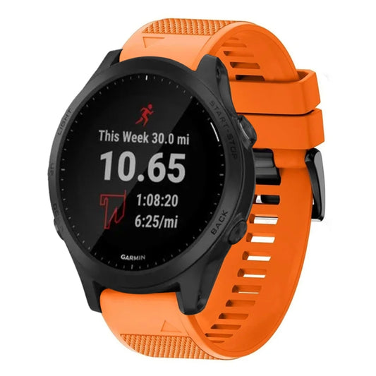 For Garmin Forerunner 945 22mm Quick Release Silicone Watch Band(Orange) - Watch Bands by buy2fix | Online Shopping UK | buy2fix