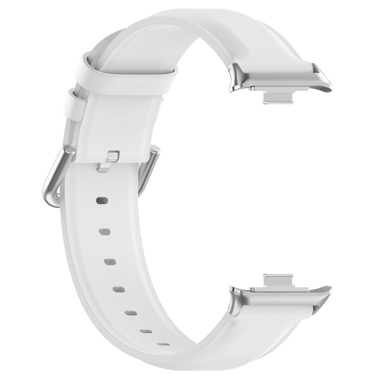For Redmi Watch 4 Round Tail Top Layer Leather Watch Band(White) - Watch Bands by buy2fix | Online Shopping UK | buy2fix