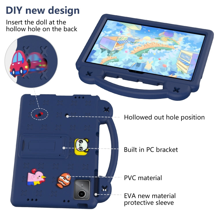 For Lenovo Tab M11 / Xiaoxin Pad 2024 Handle Kickstand Children EVA Shockproof Tablet Case(Navy Blue) - Lenovo by buy2fix | Online Shopping UK | buy2fix