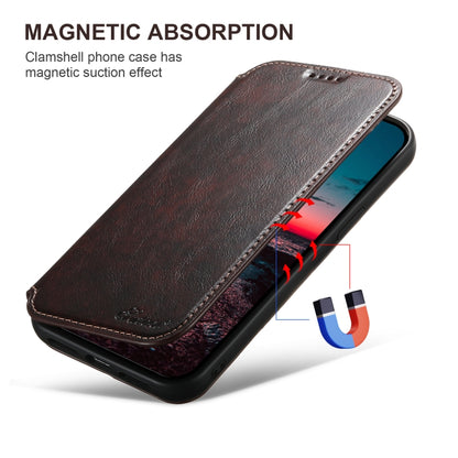 For iPhone 16 Suteni J05 Leather Magnetic MagSafe Phone Case(Brown) - iPhone 16 Cases by Suteni | Online Shopping UK | buy2fix