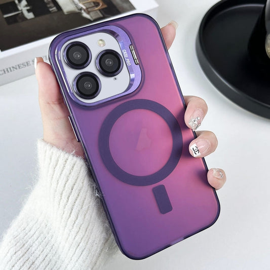 For iPhone 11 Pro Max MagSafe Lens Holder PC Hybrid TPU Phone Case(Purple) - iPhone 11 Pro Max Cases by buy2fix | Online Shopping UK | buy2fix