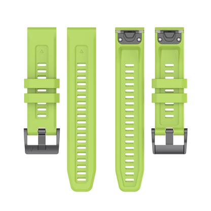 For Garmin Quatix 7 Pro Solid Color Black Buckle Silicone Quick Release Watch Band(Lime green) - Watch Bands by buy2fix | Online Shopping UK | buy2fix