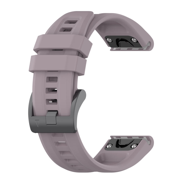 For Garmin Quatix 7 Pro Solid Color Black Buckle Silicone Quick Release Watch Band(Purple) - Watch Bands by buy2fix | Online Shopping UK | buy2fix